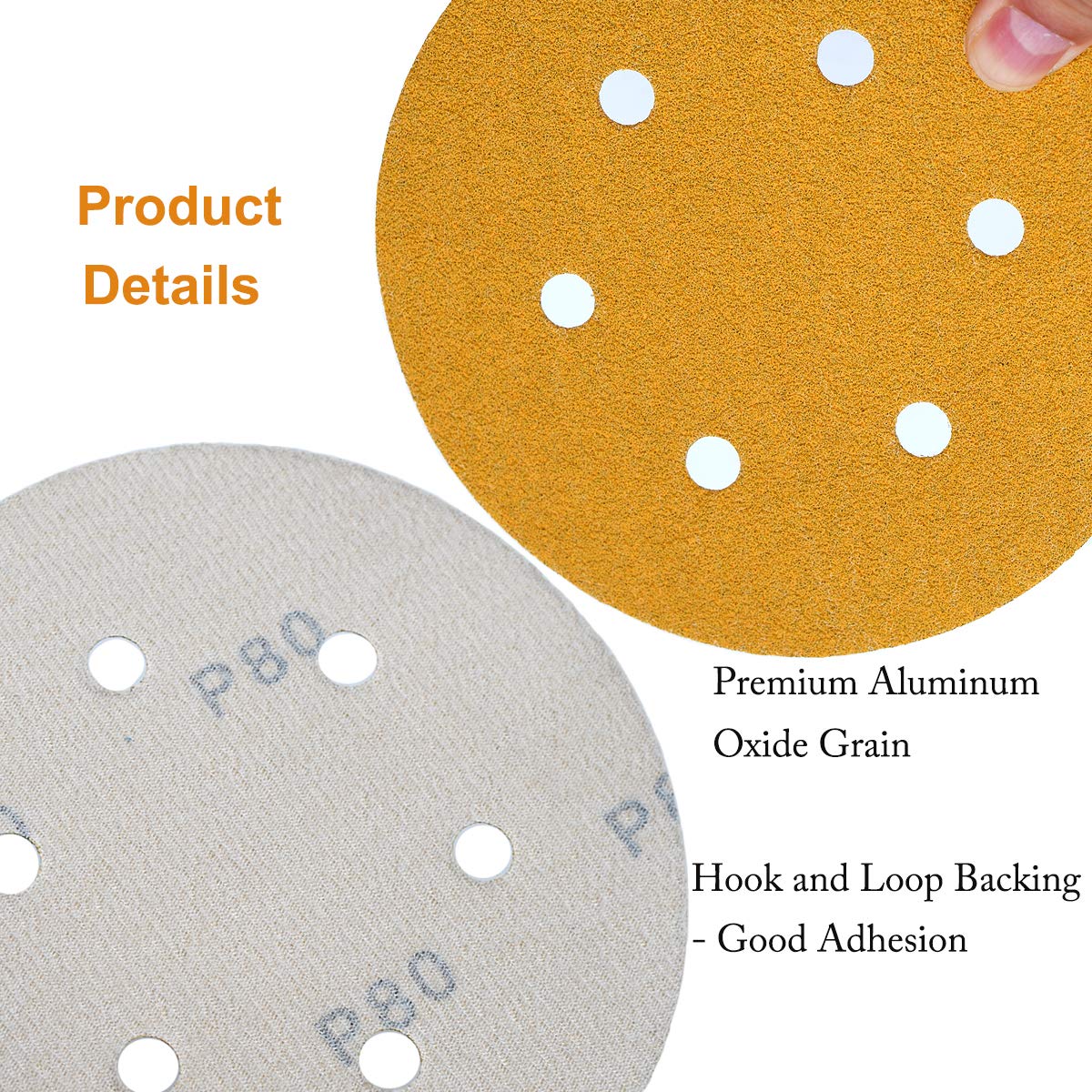 6-Inch 6-Hole Hook and Loop Sanding Discs 600-Grit, Random Orbital Sandpaper for Automotive and Woodworking, 100-Pack
