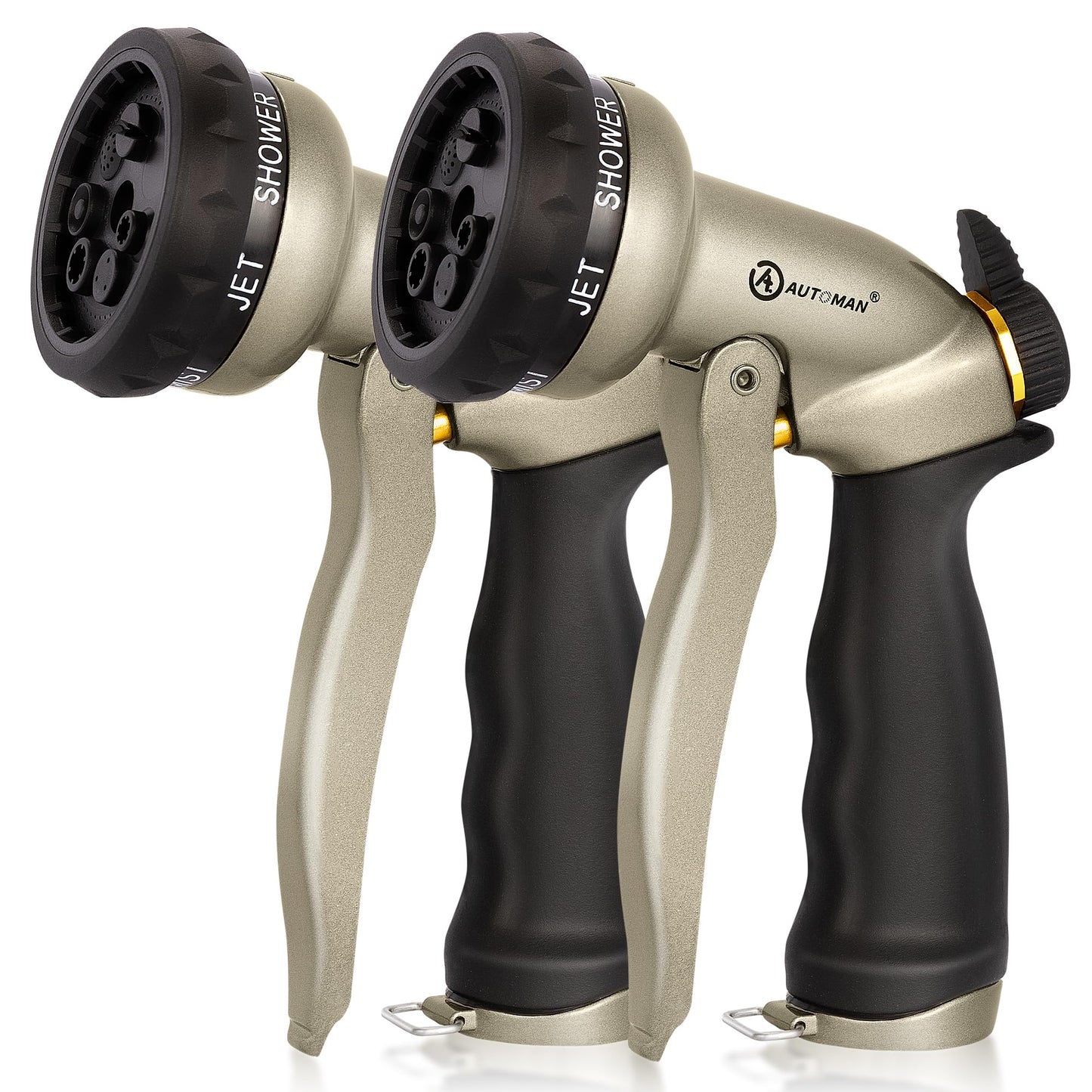 AUTOMAN-Garden-Hose-Nozzle, ABS Water Spray Nozzle with 7 Adjustable Watering Patterns, Slip Resistant for Watering Plants, Lawn& Garden, Washing Cars, Cleaning, Showering Pets & Outdoor Fun.