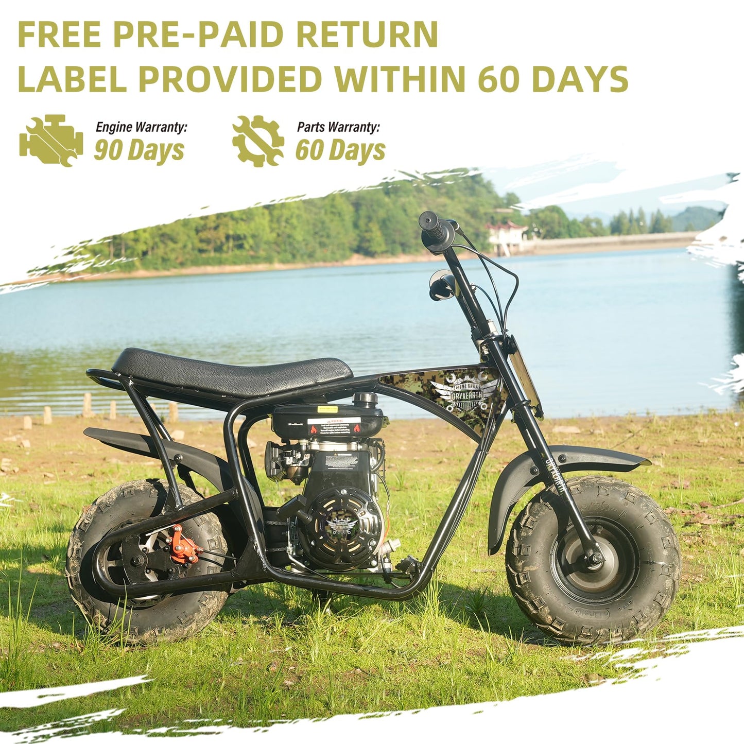 Oryxearth Mini Dirt Bike for Kids, Gas Powered Off Road Pit with Automatic Transmission and Pull Start Kids