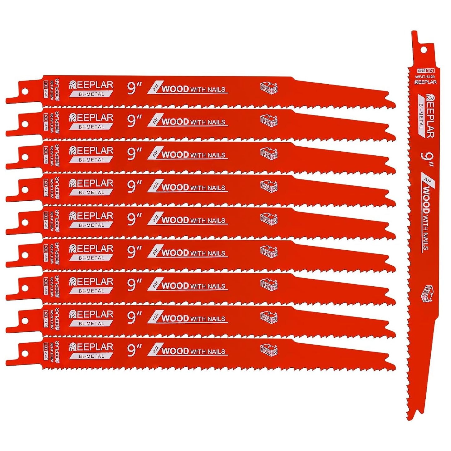 25 Pack 6 Inch 6/12 Tpi Reciprocating Saw Blades for Nail-Embedded Wood…