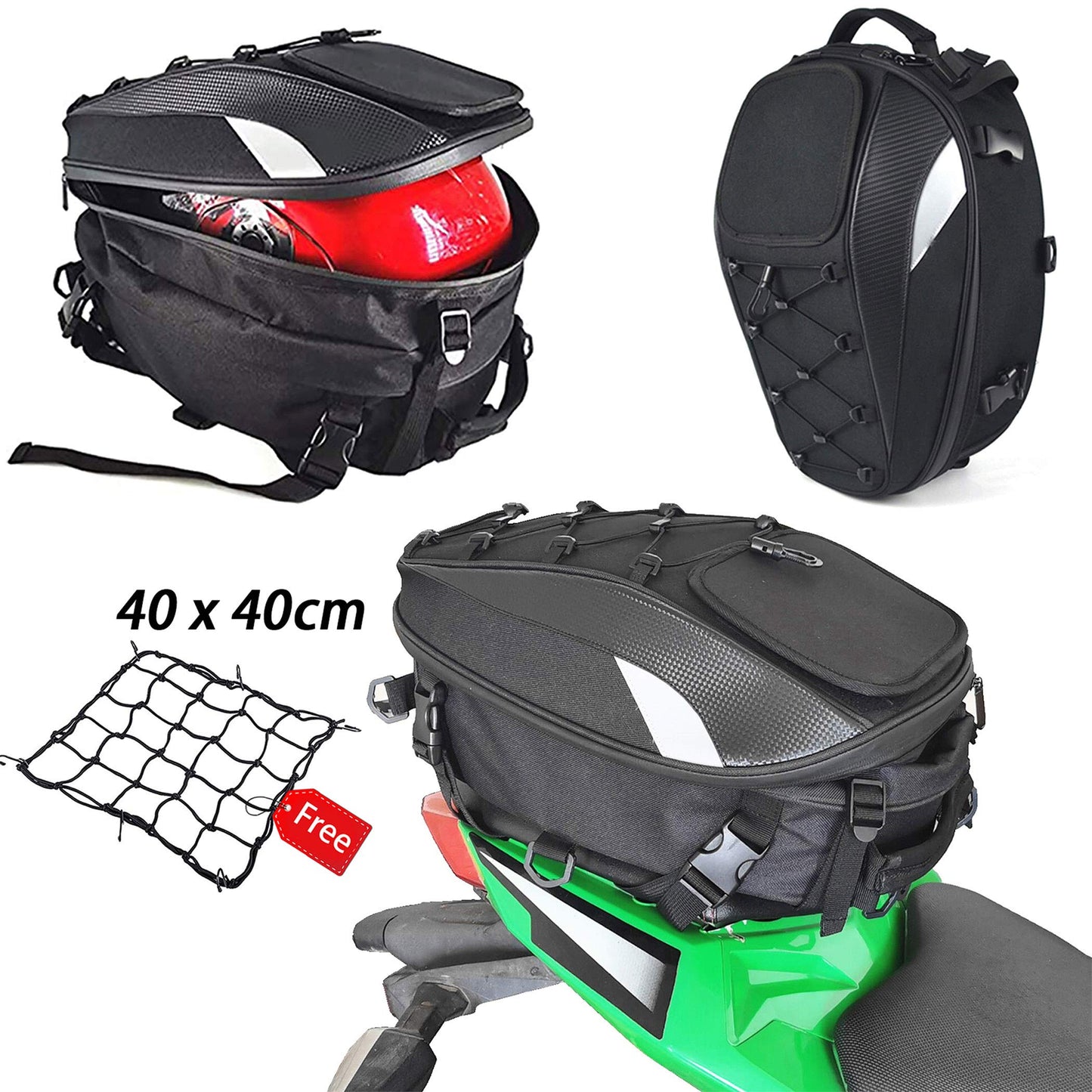 Powersports Saddle Bags - Waterproof Motorcycle Luggage, Helmet & Pillion Seat Side Bags