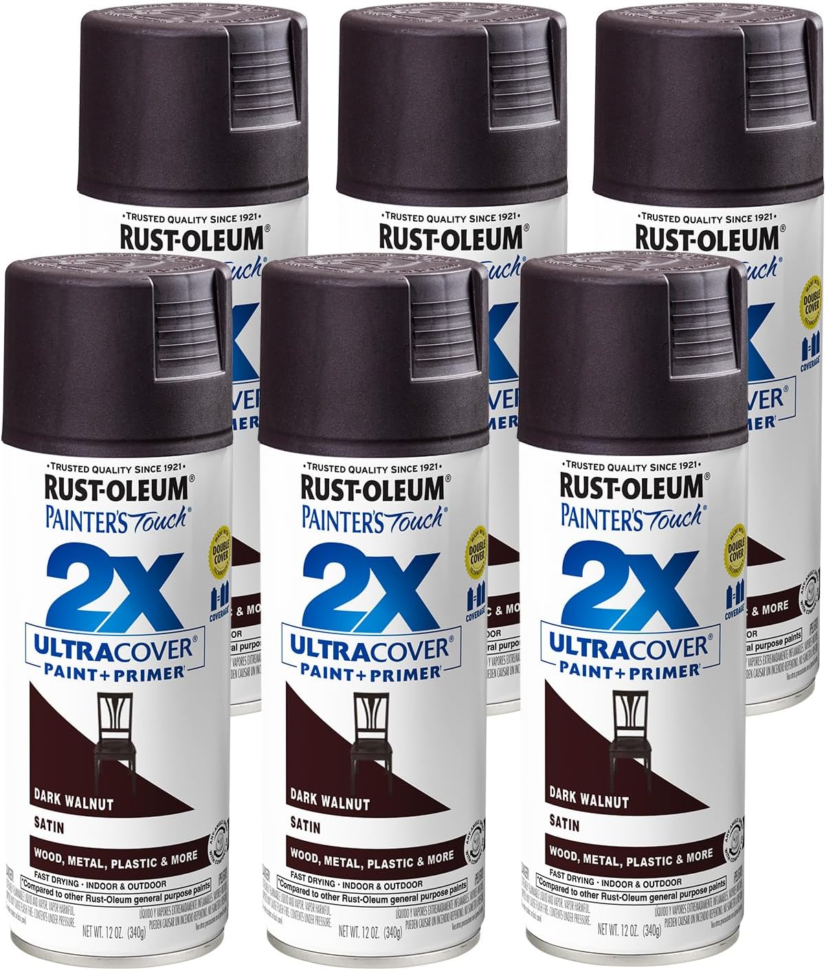 Rust-Oleum 331182 Painter's Touch 2X Ultra Cover Spray Paint, 12 oz, Ultra Matte Black