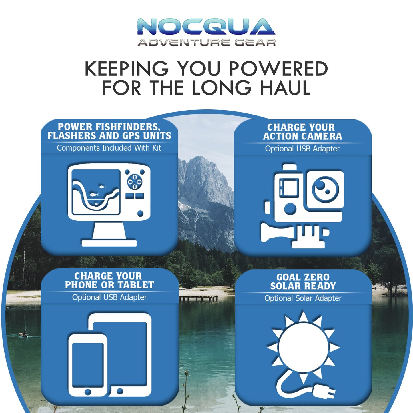 Pro Power Water-Resistant Battery & Charger Kit - Compatible with GPS, Depth & Fish Finders, & Most 12 Volt Electronics
