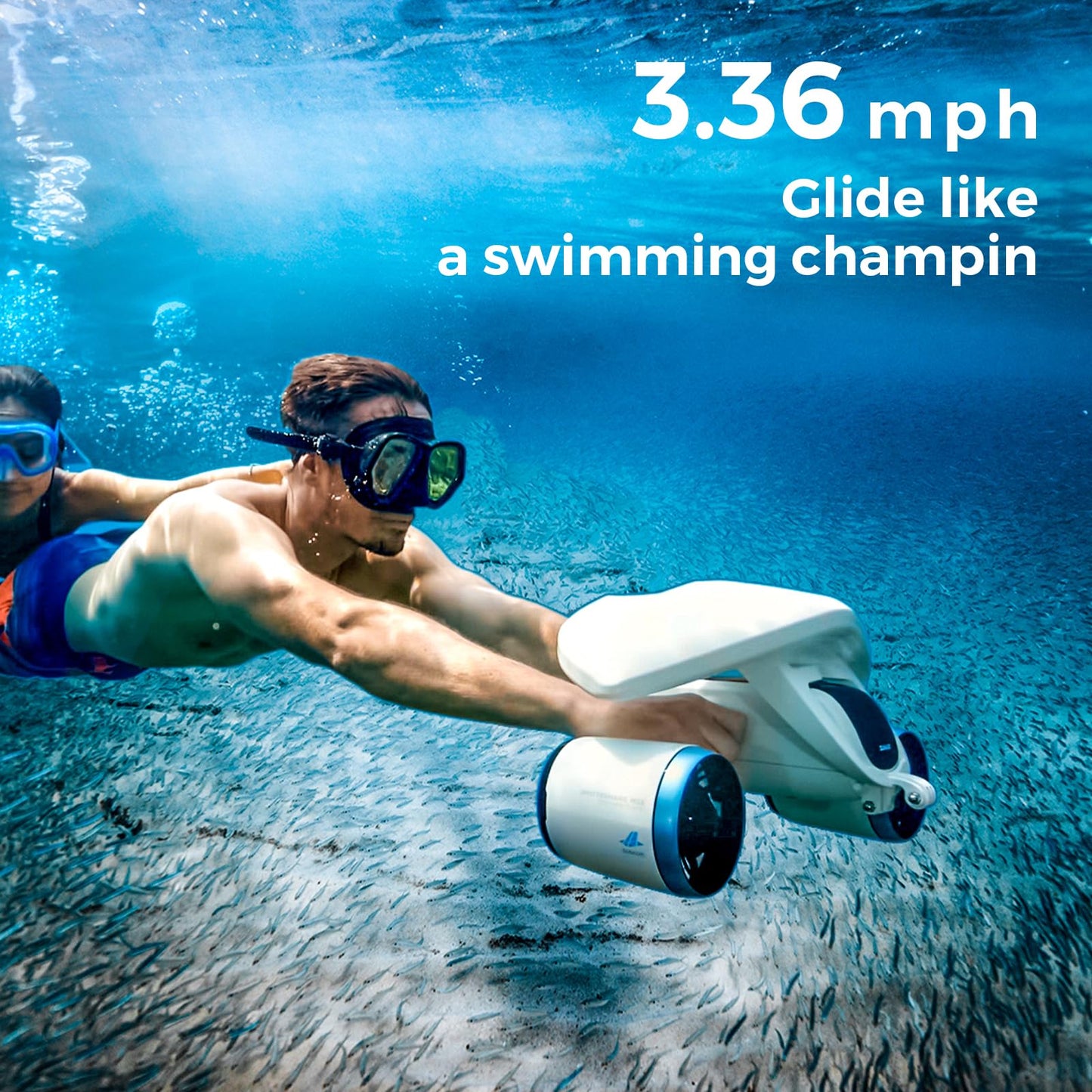 Sublue Mix Underwater Scooter with Action Camera Mount 30 Minutes 40M Waterproof Dual Motors Water Sports Swimming Pool Diving Snorkeling Water Scooter for Kids Adults (Arctic White)