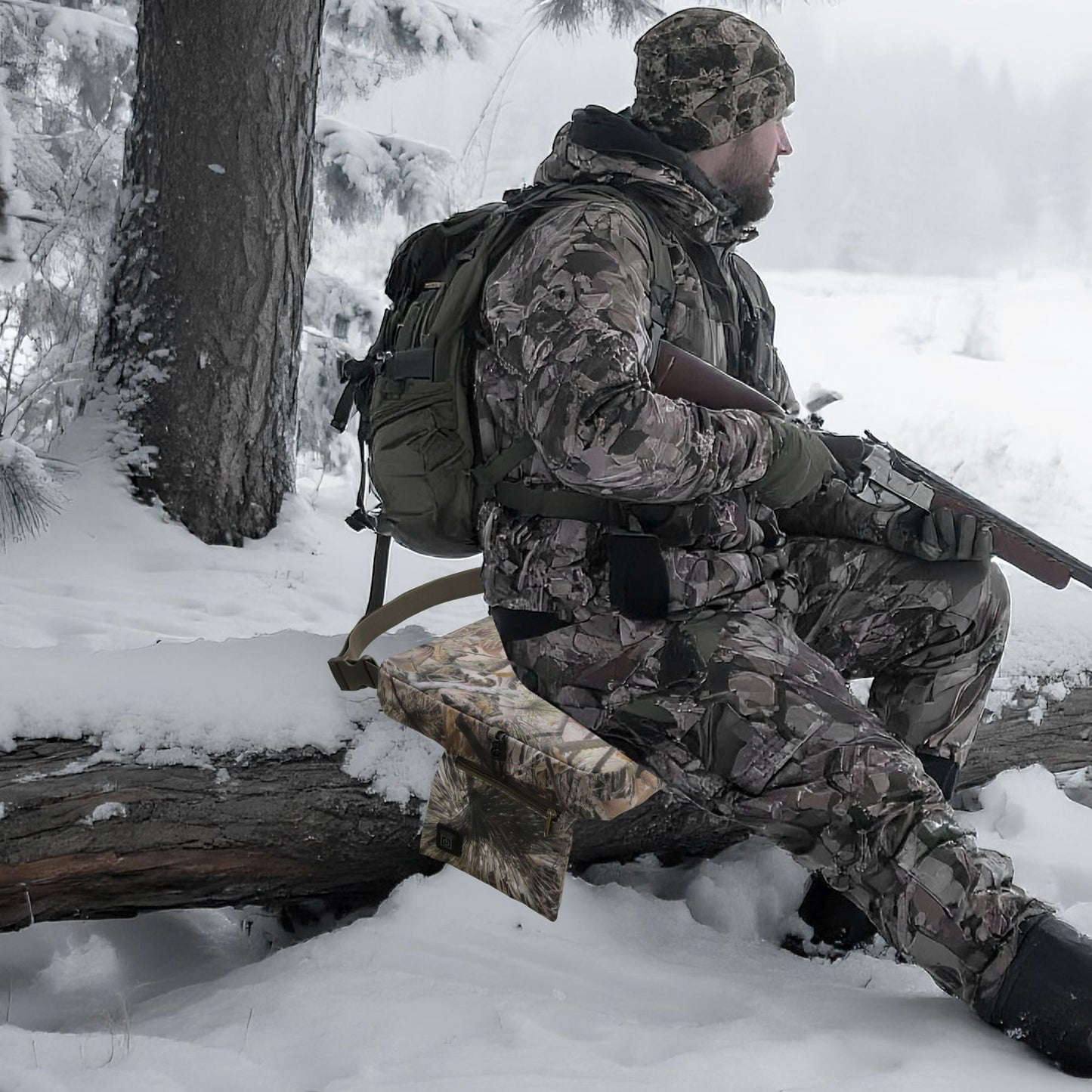 MDSTOP Heated Hunting Seat Cushion, Waterproof Seat Pads for Tree Stand & Ladder Stand, for Hunting, Ice Fishing,Hiking, Camping(Battery not Included)