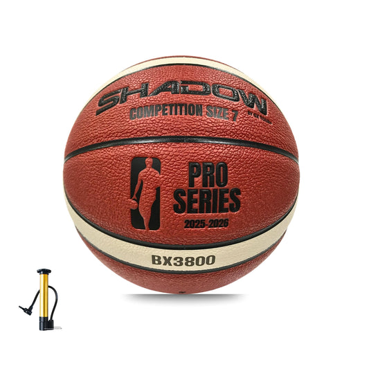 GX TOUR+ Shadow Pro Series 3800 Basketball, Size 7, Competition Grade, Orange and Cream, Soft Leather Cover Durable Butyl Bladder. Adult Size 7, 28.5 inches.