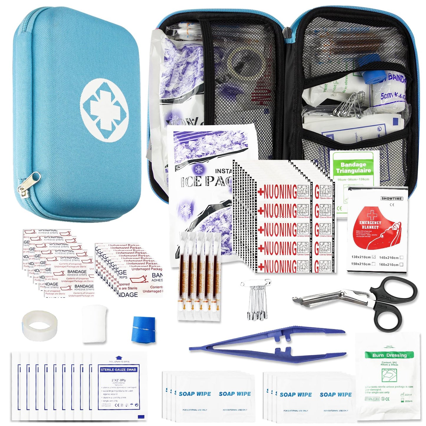 276PCS First Aid Kit Home Car Camping Hiking Emergency Supplies Small Compact Lovely Bag for School Outdoor, Basic Outdoor Essentials Survival Kit for Travel AMORNING