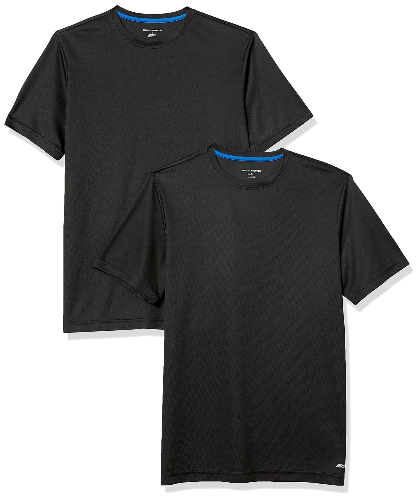 Amazon Essentials Men's Moisture Wicking Breathable Active Performance Tech Gym T-Shirts, Pack of 2