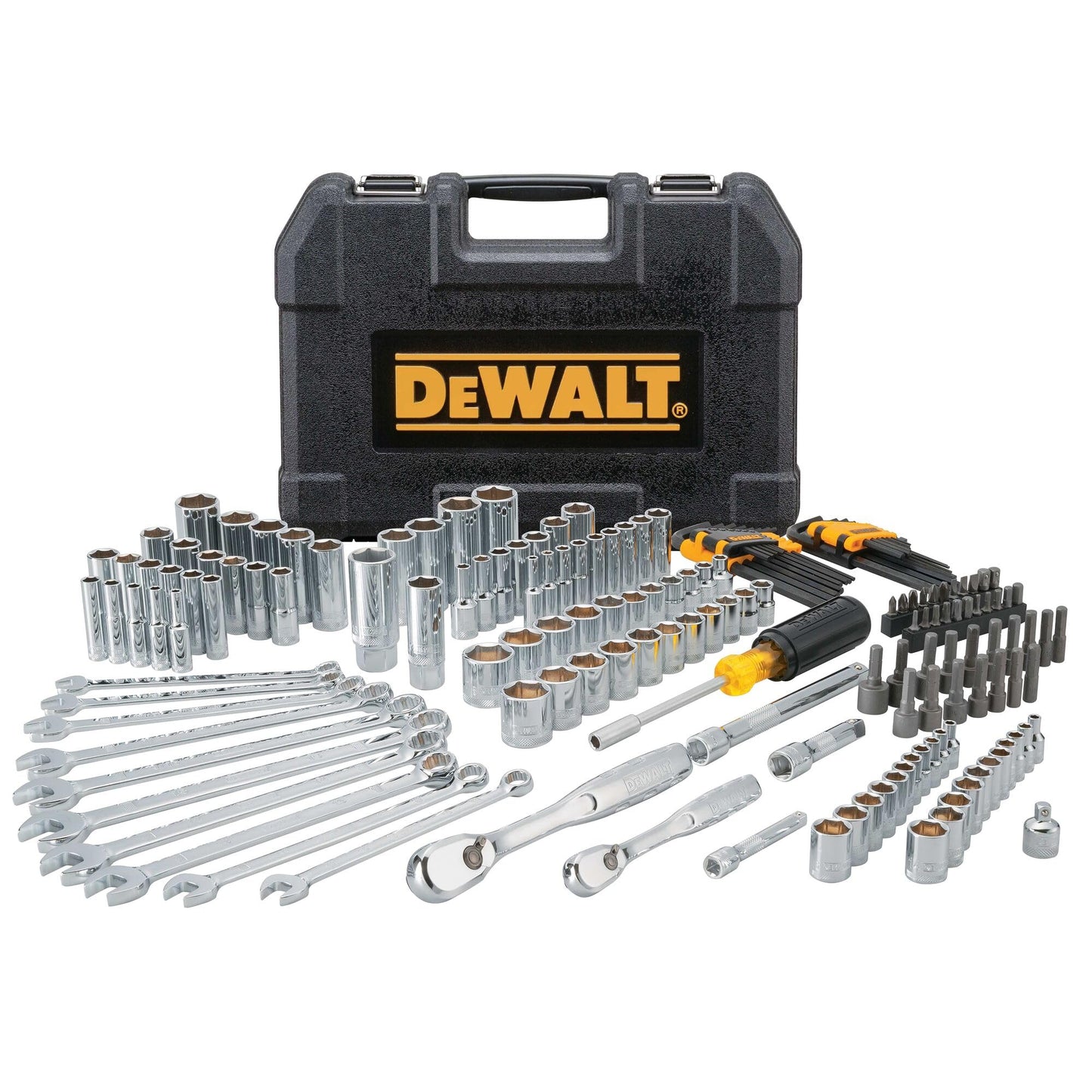 DEWALT Mechanics Tool Set, 1/4" & 3/8" & 1/2" Drive, SAE/Metric, 205-piece (DWMT81534)