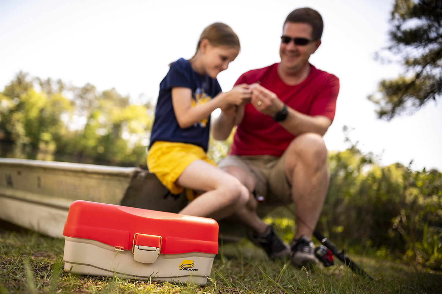 Plano Ready-Set-Fish 3-Tray Tackle Box with Tackle, Aqua Blue/Tan, One Size