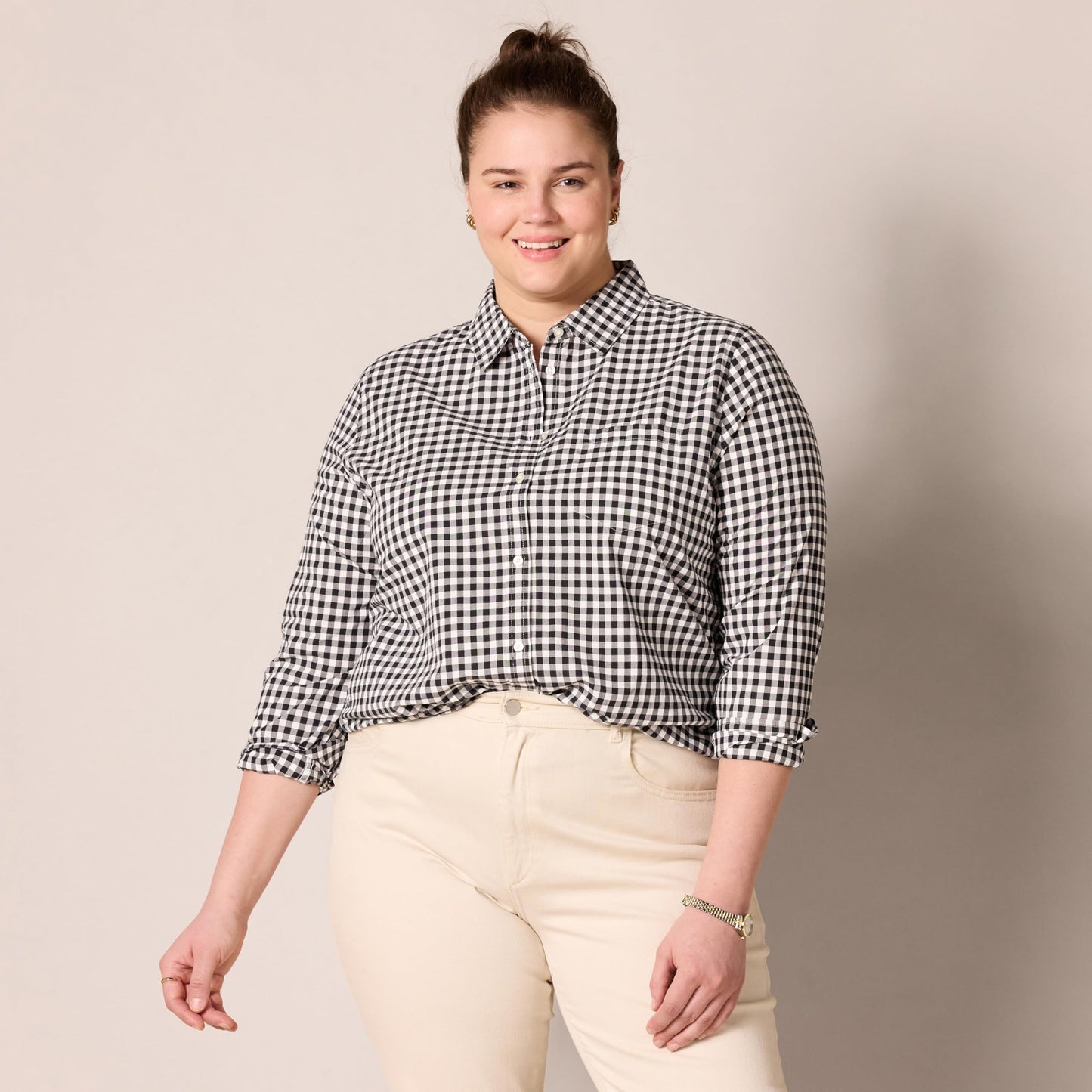Amazon Essentials Women's Regular-Fit Long-Sleeve Button-Down Poplin Shirt, Business Casual, Office Work