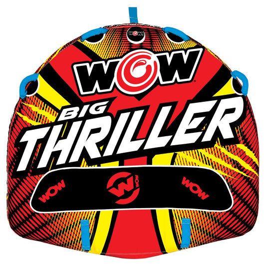 WOW Sports – Big Thriller Towable Deck Tube for Boating – 1-2 Person 340 lbs Capacity – Inflatable Boat Tube for Water Sports – Youth & Adults