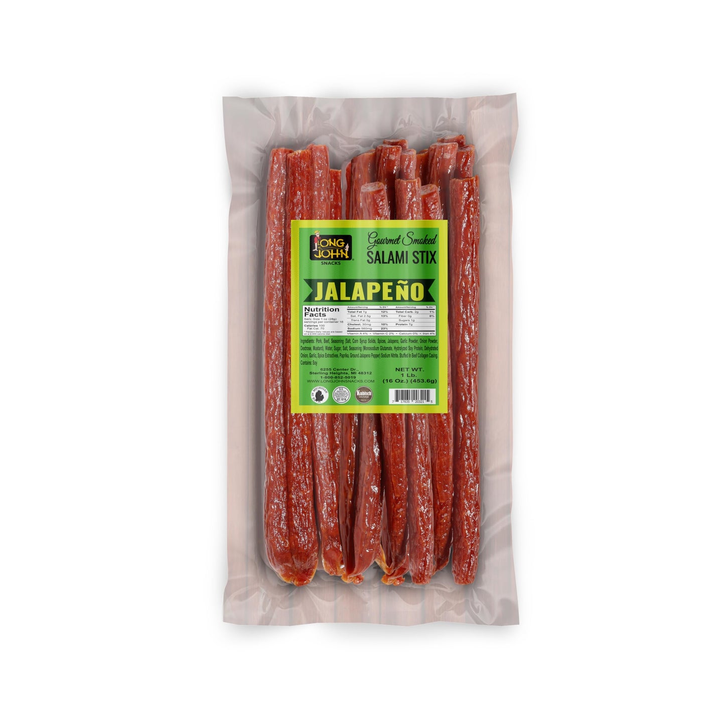 Long John Snacks Italian Style Dried Salami Stix – Premium Italian Blend Hand Crafted Pork & Beef Cuts – Gluten-Free, Bold Flavor & Low Heat – Smoked & Italian-Style Dried to Perfection - 16oz.