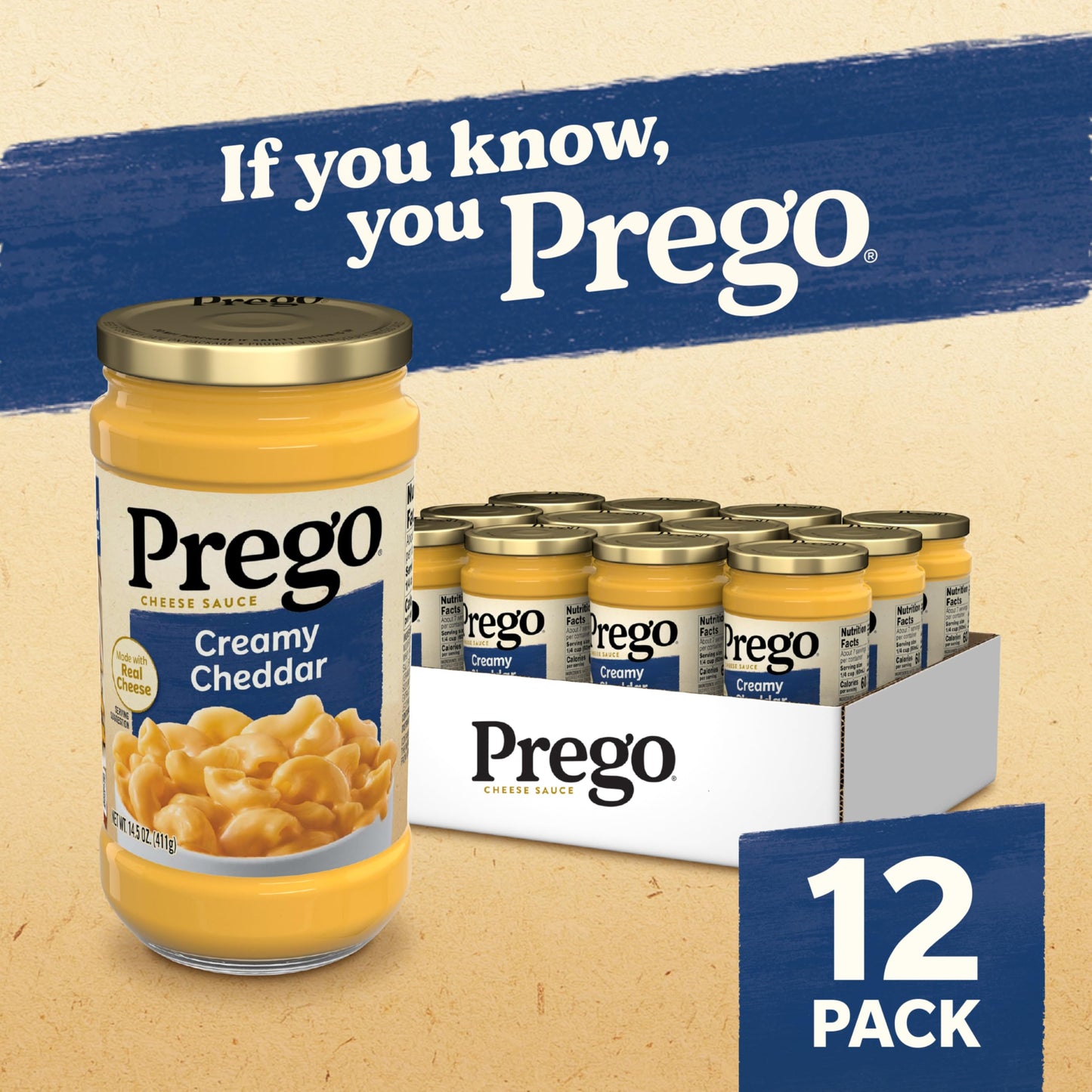 Prego Alfredo Pasta Sauce with Roasted Garlic and Parmesan Cheese, 14.5 oz Jar