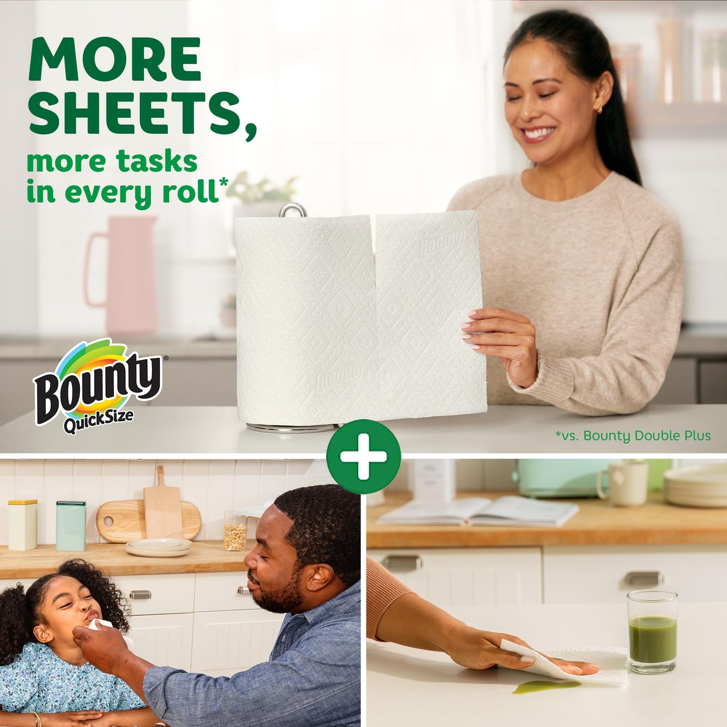 Bounty Paper Towels Quick Size, White, 16 Family Rolls = 40 Regular Rolls (Packaging May Vary)