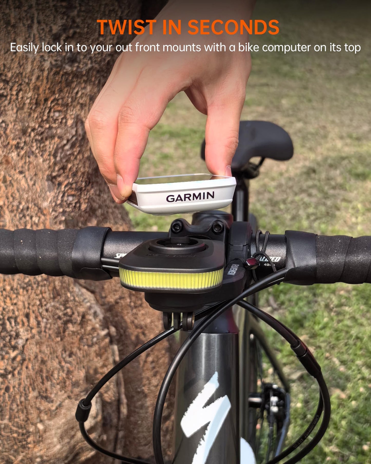 RAVEMEN FR300 Compatible with Garmin/Wahoo Bike Computer, 300 Lumen Warning Flashing 6 Modes Cycling Computer Accessories with Auto On Off, USB C Rechargeable for Road Bike (Patent Protected)