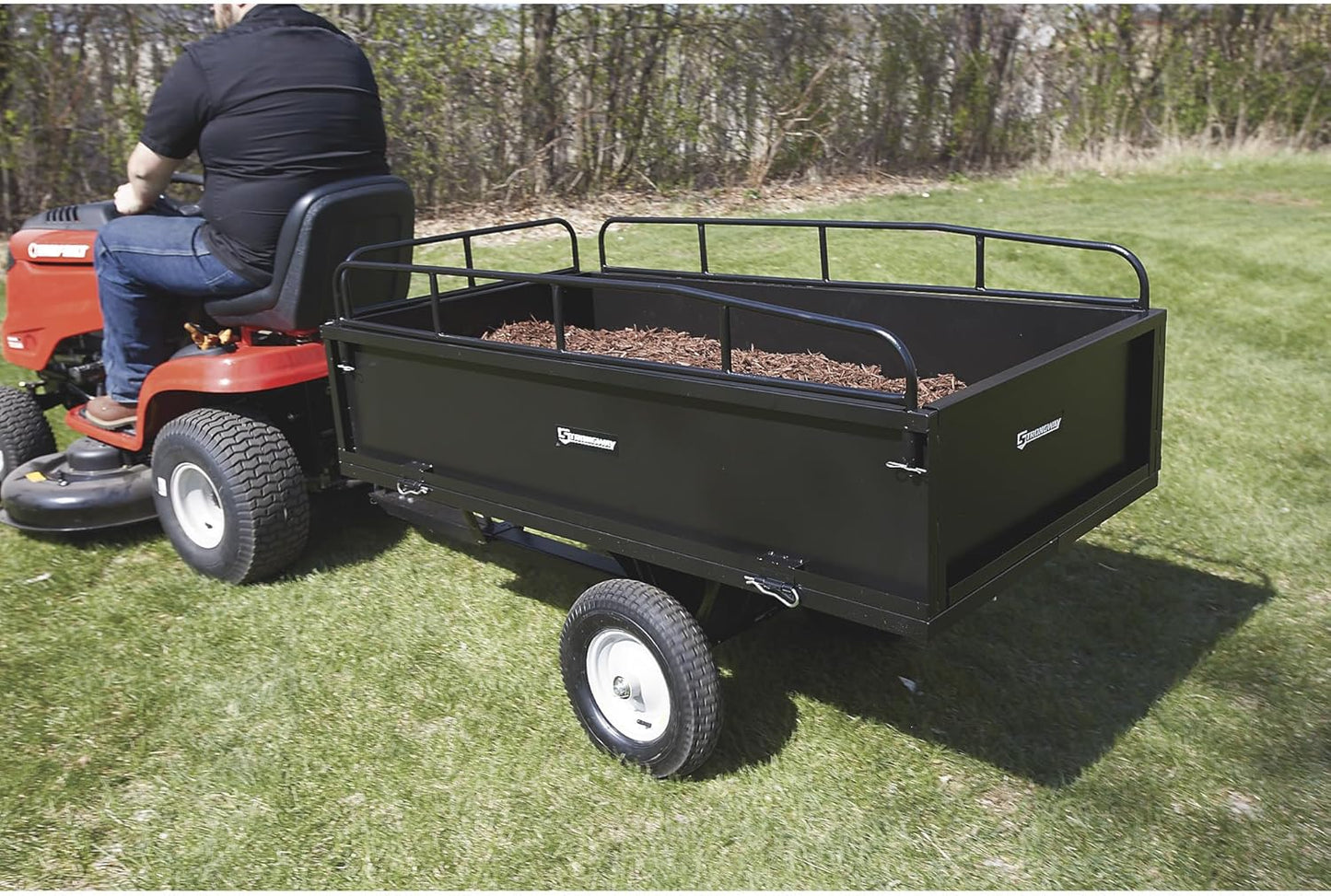 Strongway Steel ATV Trailer - 1200-Lb. Capacity, 17 Cu. Ft.