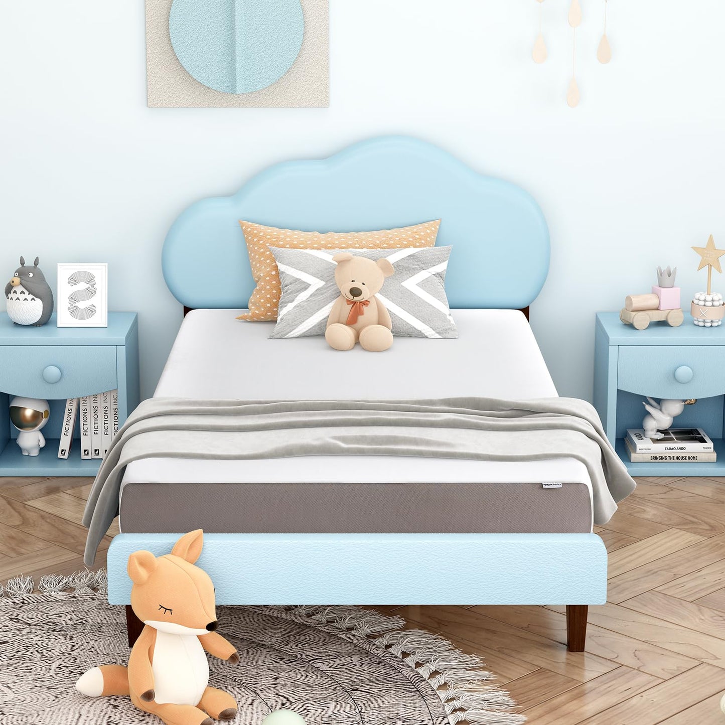 Amazon Basics Memory Foam Mattress, Soft Plush Feel, Breathable, 6 Inch, Twin, White/Grey