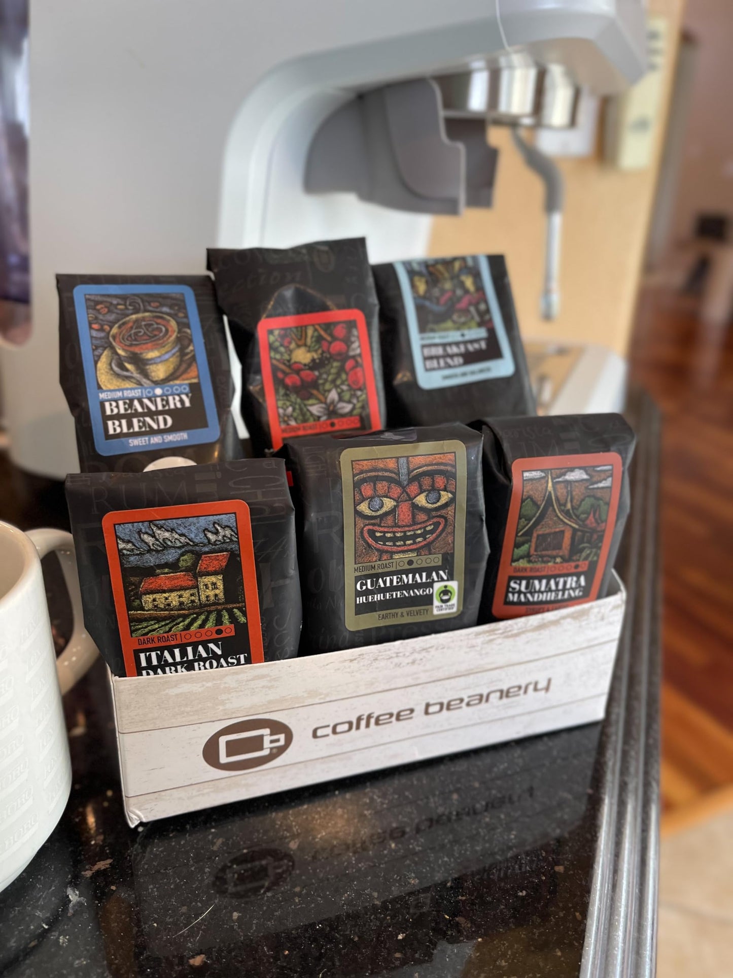 Indulgent Coffee Selection Gift Box | 100% Specialty Arabica Coffee | 12 Sample Bags of Medium Roast Ground Coffee