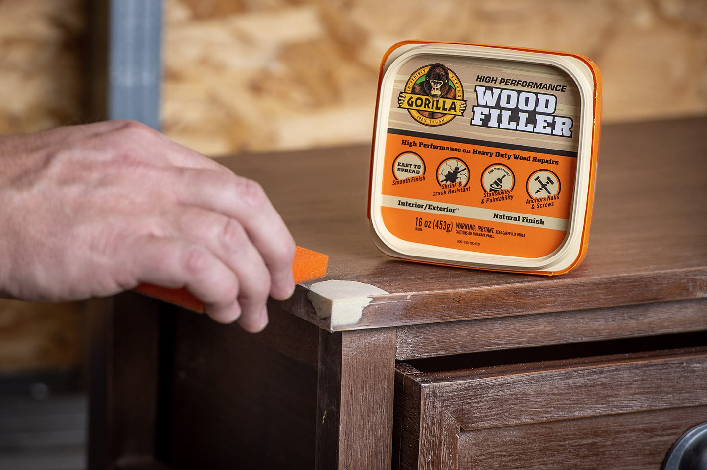 Gorilla All Purpose Wood Filler Wood Repair Kit with Putty Knife and Sanding Block