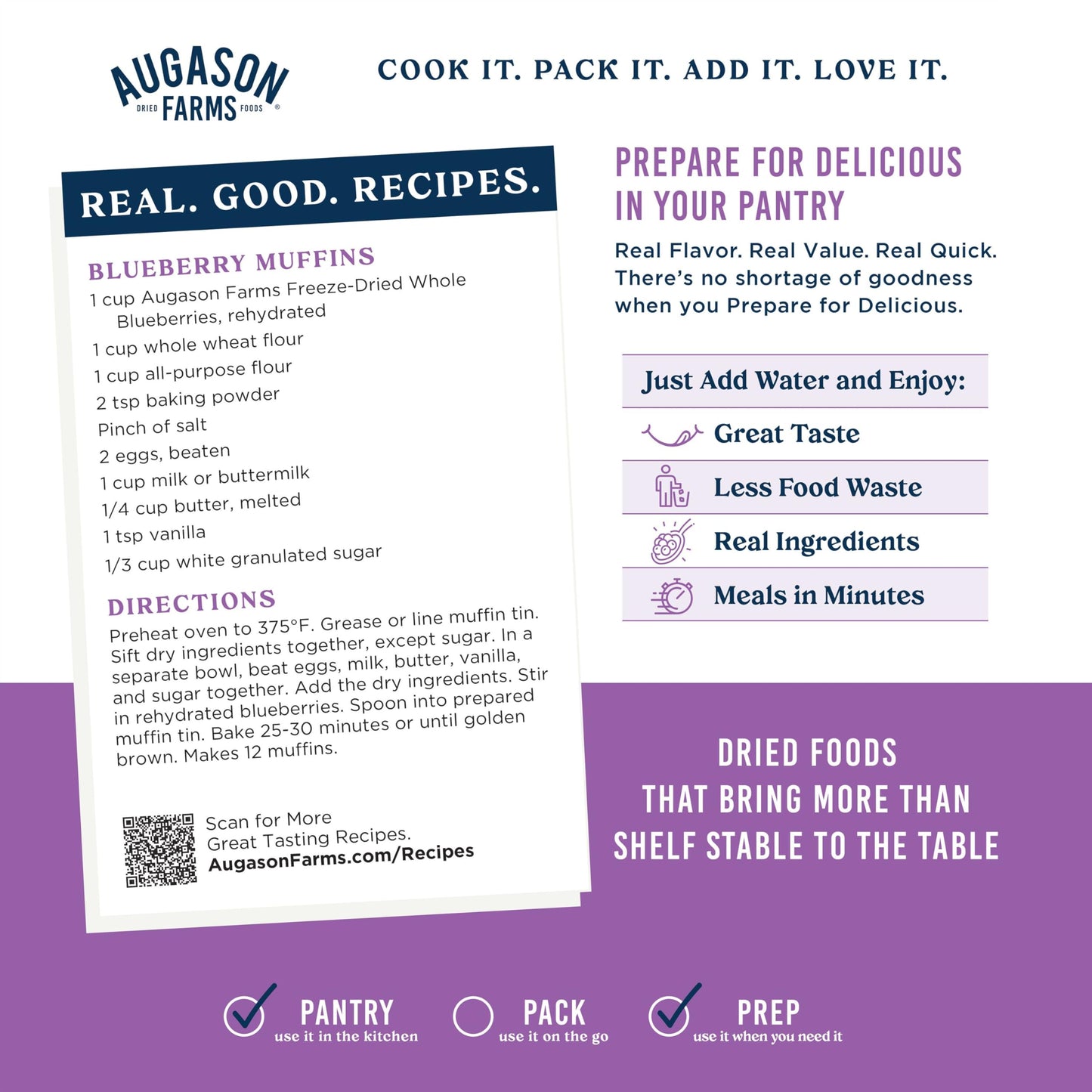 Augason Farms Freeze Dried Whole Blueberries Can, Emergency Food Supply, Everyday Meals, 26 Servings