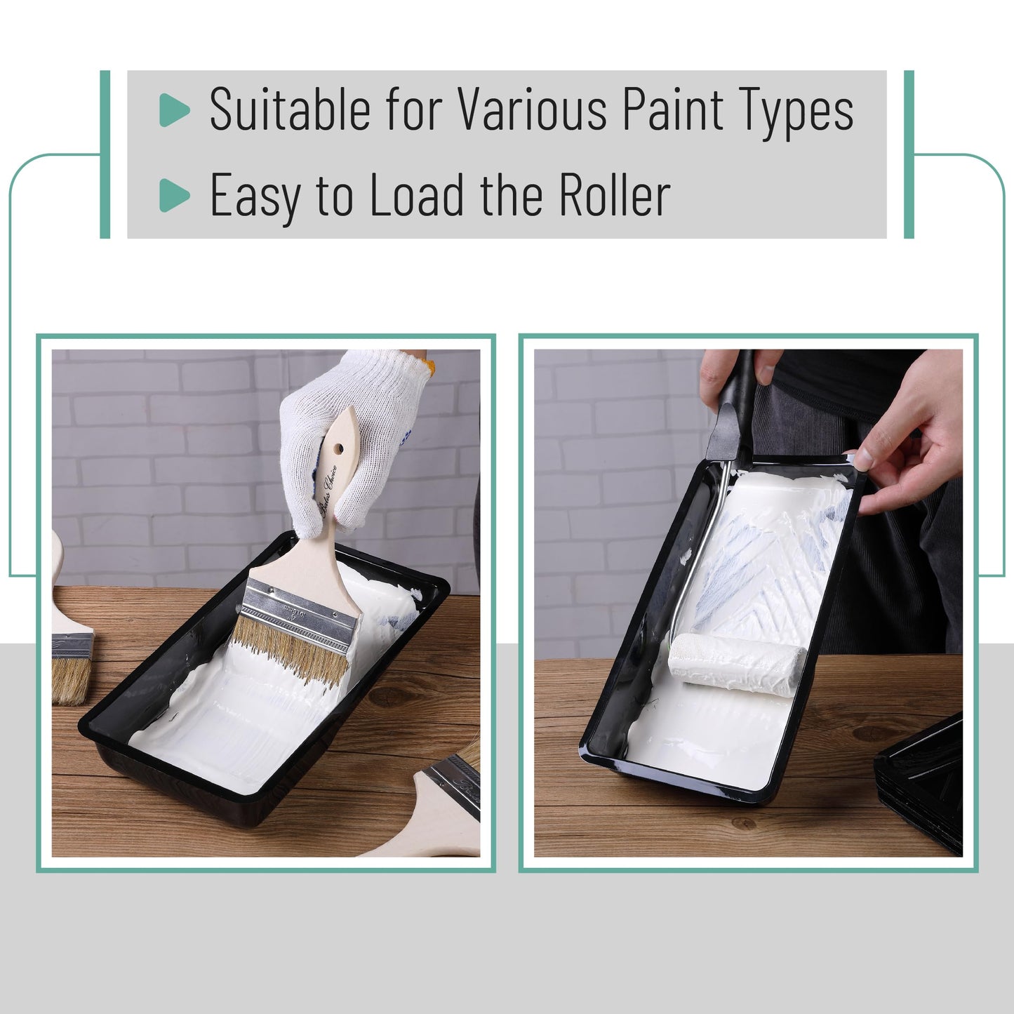 Bates- Paint Tray Liner, 9 Inch, 10 Pack, Paint Roller Tray, Disposable Plastic Paint Trays, Paint Pans Trays, Paint Supplies for House Painting, Roller Tray