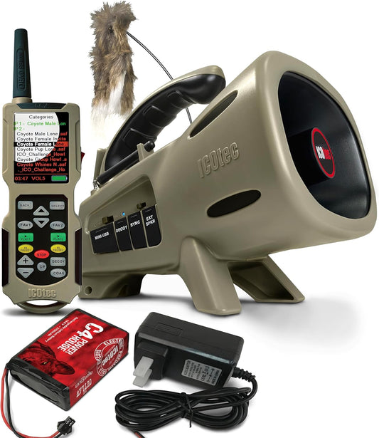 Icotec Outlaw+ Professional Predator Call/Decoy Combo with Bluetooth & C4 Rechargeable Lithium Battery