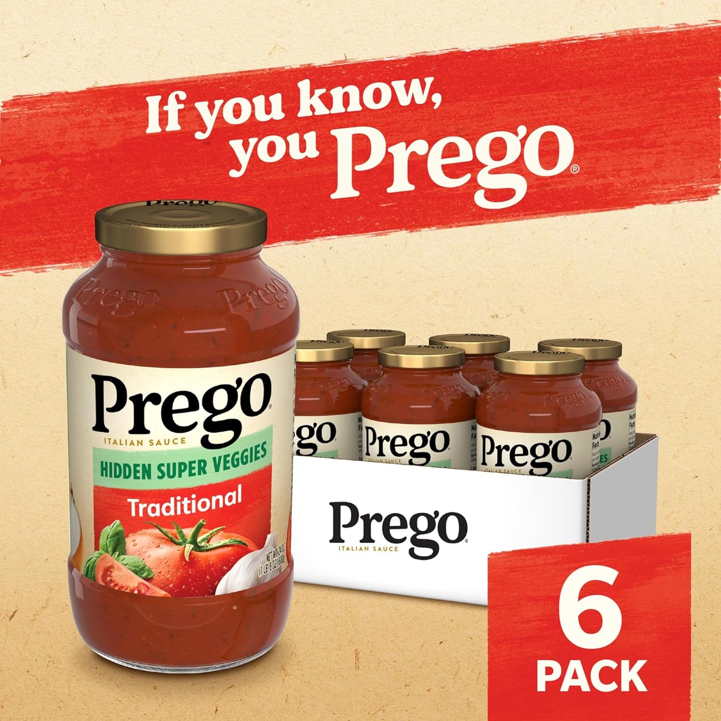 Prego Pasta Sauce, Italian Tomato Sauce with Roasted Garlic & Parmesan Cheese, 24 oz Jar