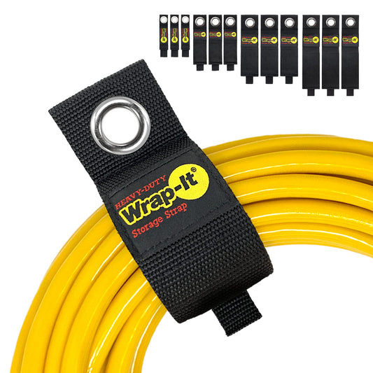 Heavy-Duty Wrap-It Storage Straps (Assorted 6 Pack) - Extension Cord Organizer, Cable Straps for RV Accessories, Workshop and Garage Organizers and Storage