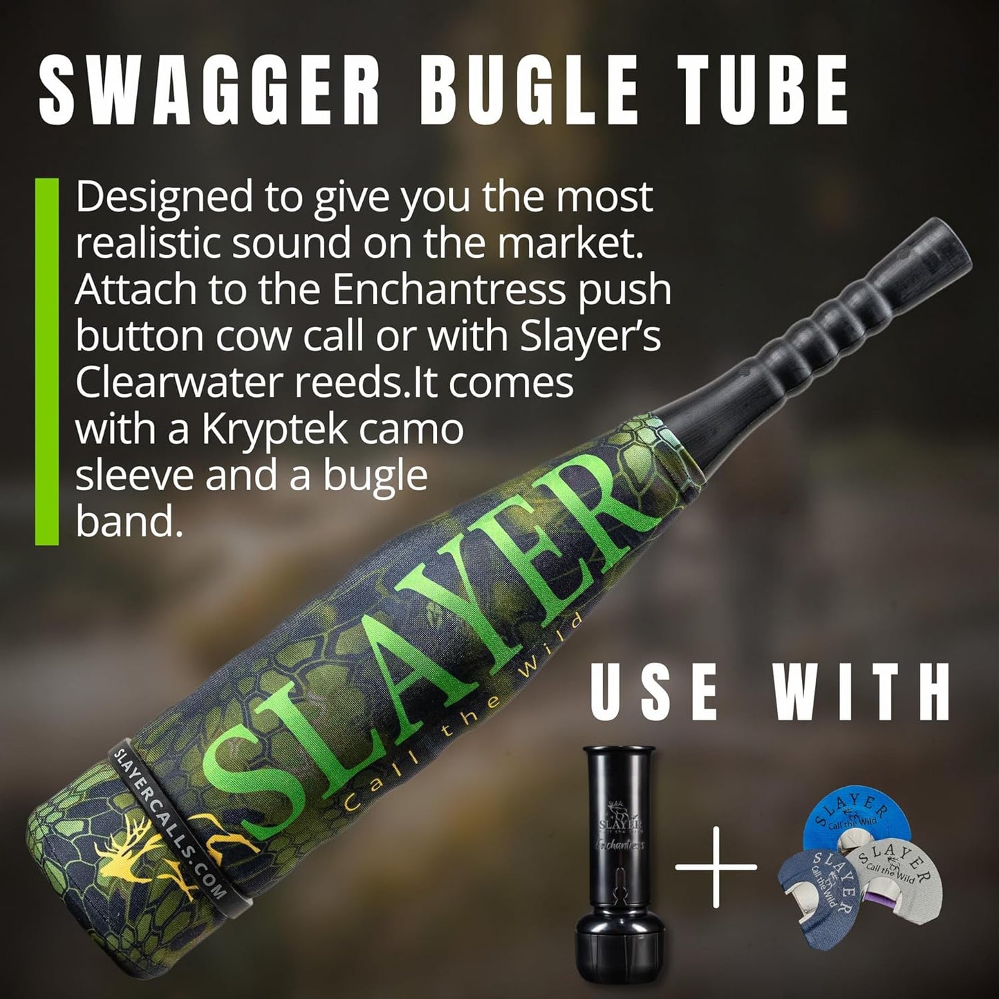 The Enchantress Elk Slayer | Push Button Elk Call for Realistic Cow Elk Sounds | Call + Bugle + Extra Reed