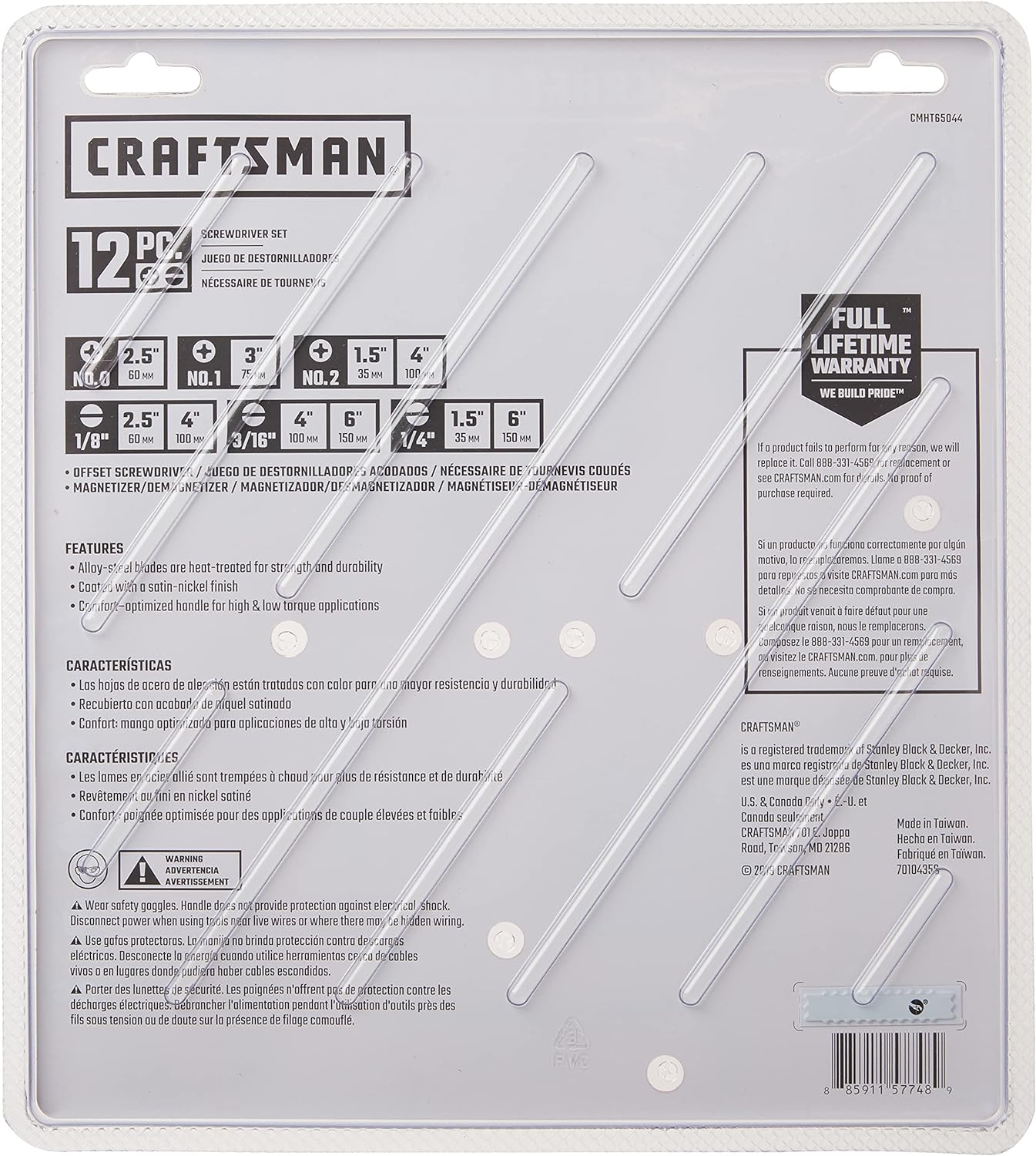 CRAFTSMAN Screwdriver Set, Assorted, 12Piece (CMHT65044)