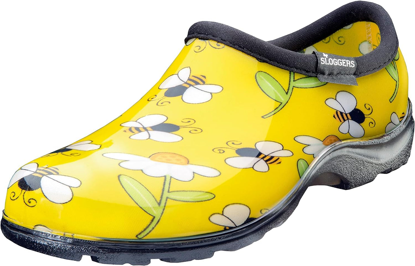 Sloggers Original Waterproof Rain and Garden Shoe for Women– Outdoor Slip-On Garden Clog - Made in The USA with Premium Comfort Insole and Arch Support - Classic Chicken Black, Size 8