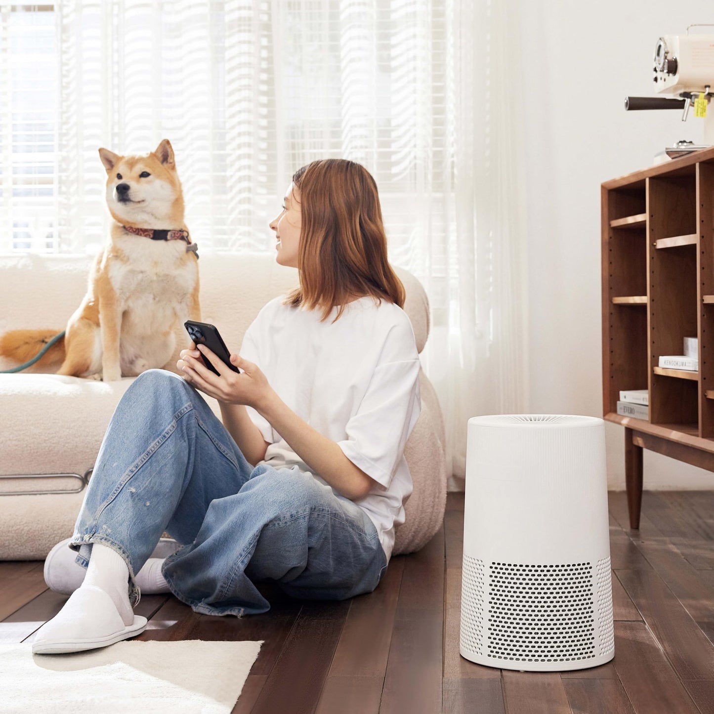 Amazon Basics Air Purifier for Home and Office, With Activated Carbon, 3 Speeds, Timer, Sleep Mode (32db), Energy Star Certificate, Covers Up to 1067 Sq ft, White