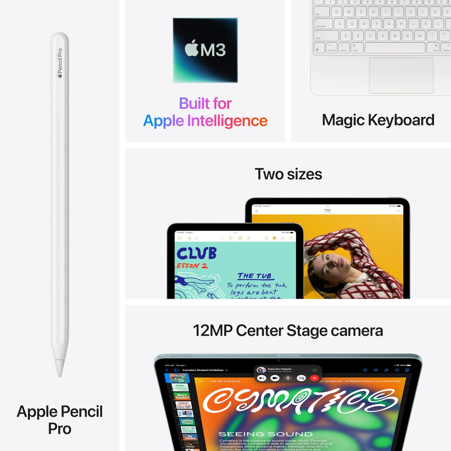 Apple iPad Air 11-inch with M3 chip Built for Apple Intelligence, Liquid Retina Display, 1TB, 12MP Front/Back Camera, Wi-Fi 6E, Touch ID, All-Day Battery Life — Space Gray