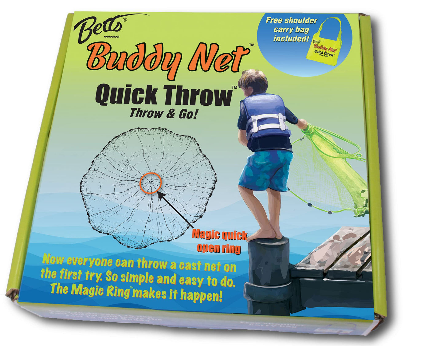 Betts 7PM Old Salt Mono Cast Net, 3/8" Mono Cast Net 7'