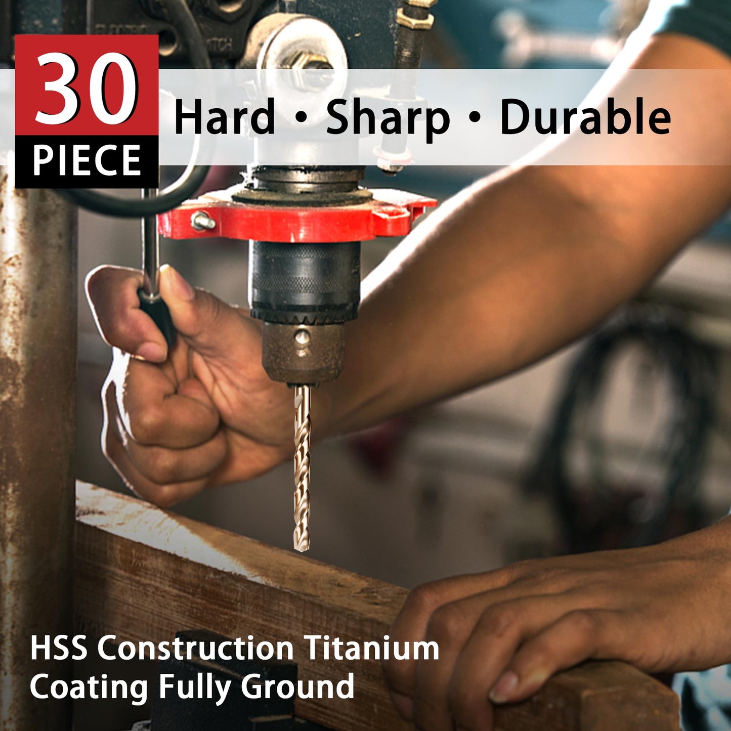 99PC Drill Bit Set, 135° Tip Titanium Coated High Speed Steel, Twist Drill Bit Kit for Iron, Aluminum Alloy, Copper, Wood, Plastic, with Storage Case 1/16"-3/8"