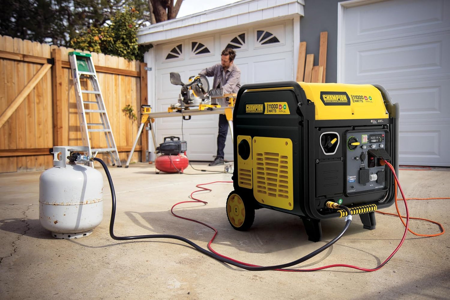 Champion Power Equipment 11,000-Watt Electric Start Dual Fuel Home Backup Portable Inverter Generator with Quiet Technology and CO Shield