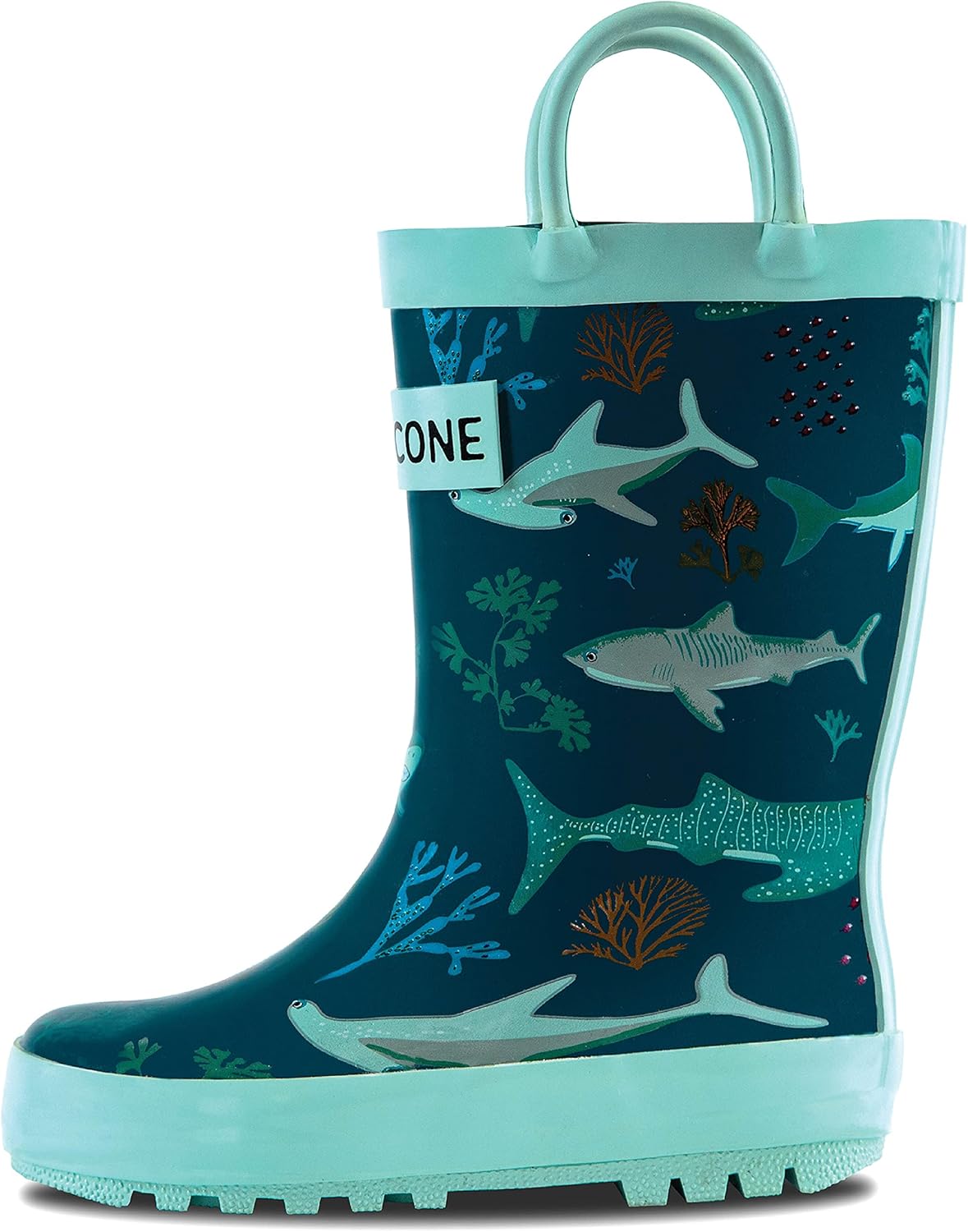 Lone Cone Kids Rain Boots for Girls & Boys – Waterproof Natural Rubber Toddler Rain Boots with Non-Slip Outsole & Easy Pull Handles – Solid, Pattern & Glitter Designs