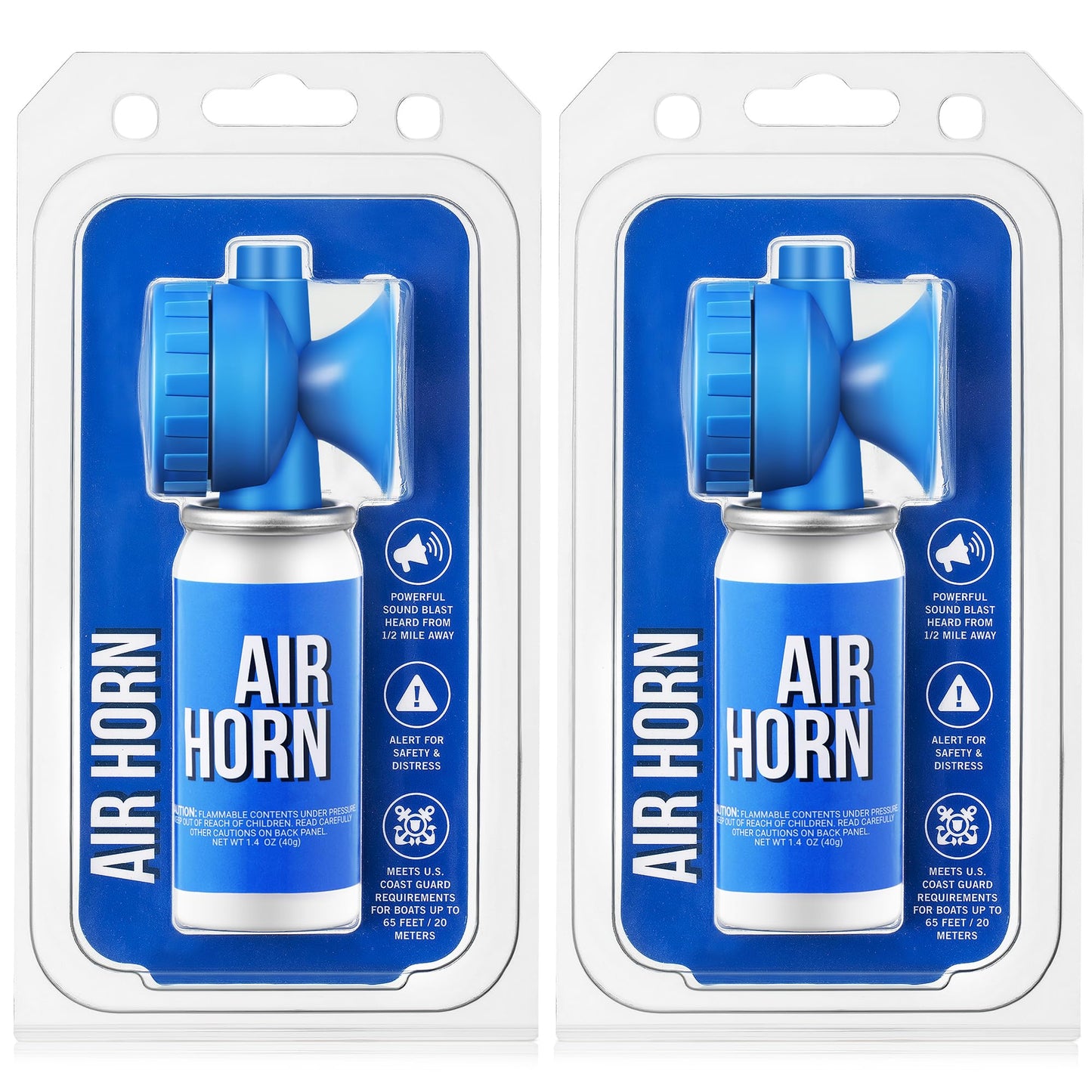 Saillong 2 Pack 1.4oz Marine Boat Air Horn, Loud Air Horns for Safety, Mini Small Blow Fog Bear Horn, Meet Coast Guard, Emergency Use for Marine Boating Sporting Events Outdoor Alarm