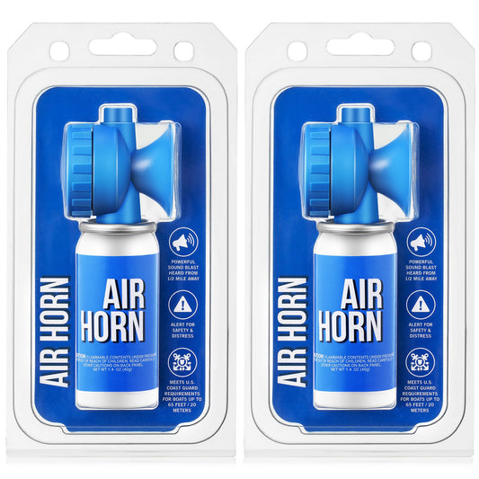 Saillong 2 Pack 1.4oz Marine Boat Air Horn, Loud Air Horns for Safety, Mini Small Blow Fog Bear Horn, Meet Coast Guard, Emergency Use for Marine Boating Sporting Events Outdoor Alarm
