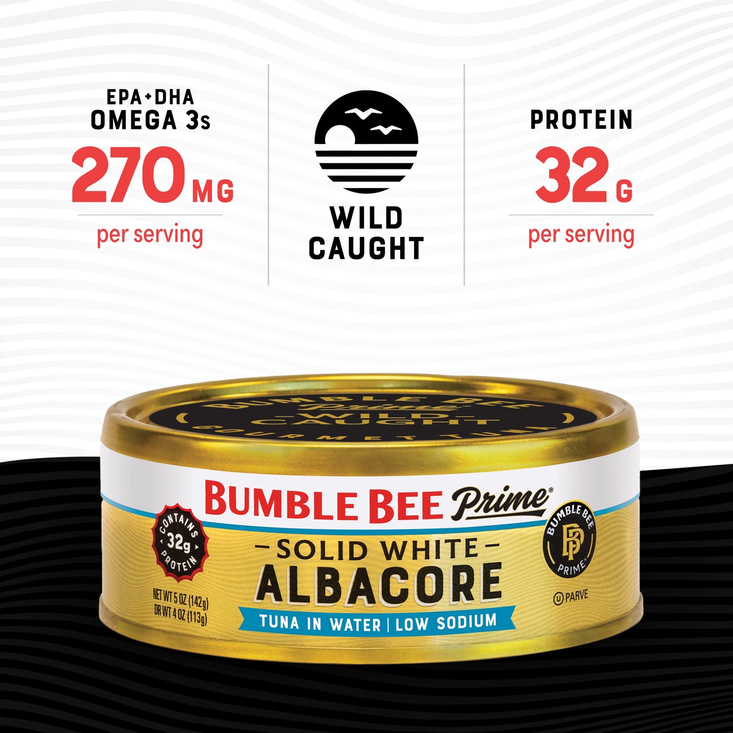 Bumble Bee Prime Atlantic Salmon, 5 oz Can - Premium Salmon - 24g Protein per Serving - Gluten Free & Kosher