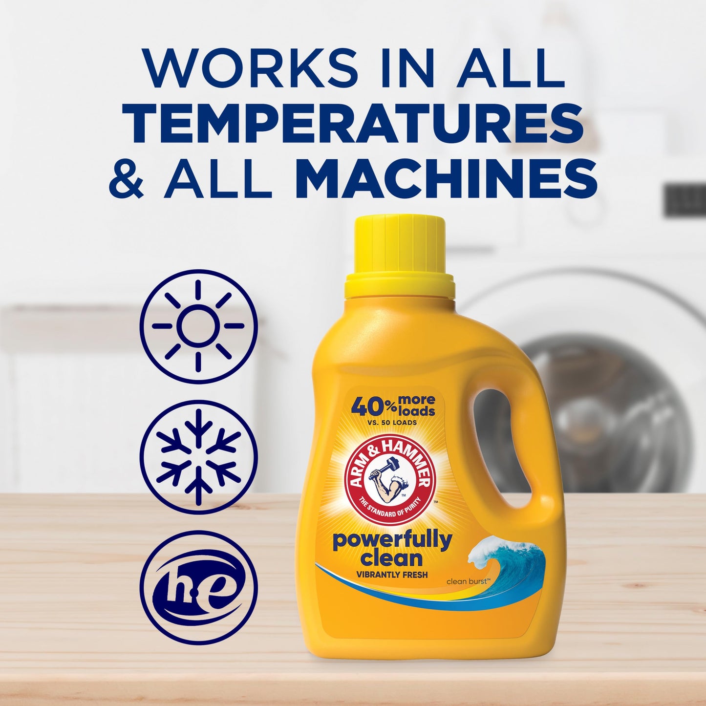 ARM & HAMMER Liquid Laundry Detergent, Clean Burst Fresh, 170 fl oz, 170 Loads