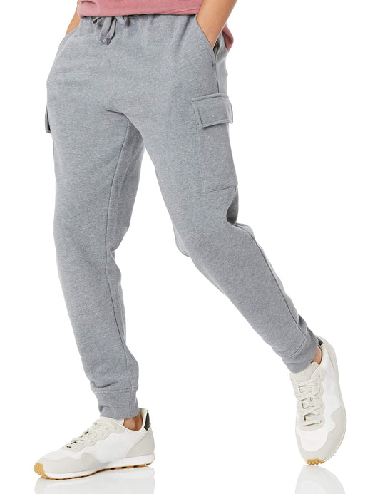 Amazon Essentials Men's Relaxed Fit Cargo Fleece Jogger Sweatpants with Drawstring