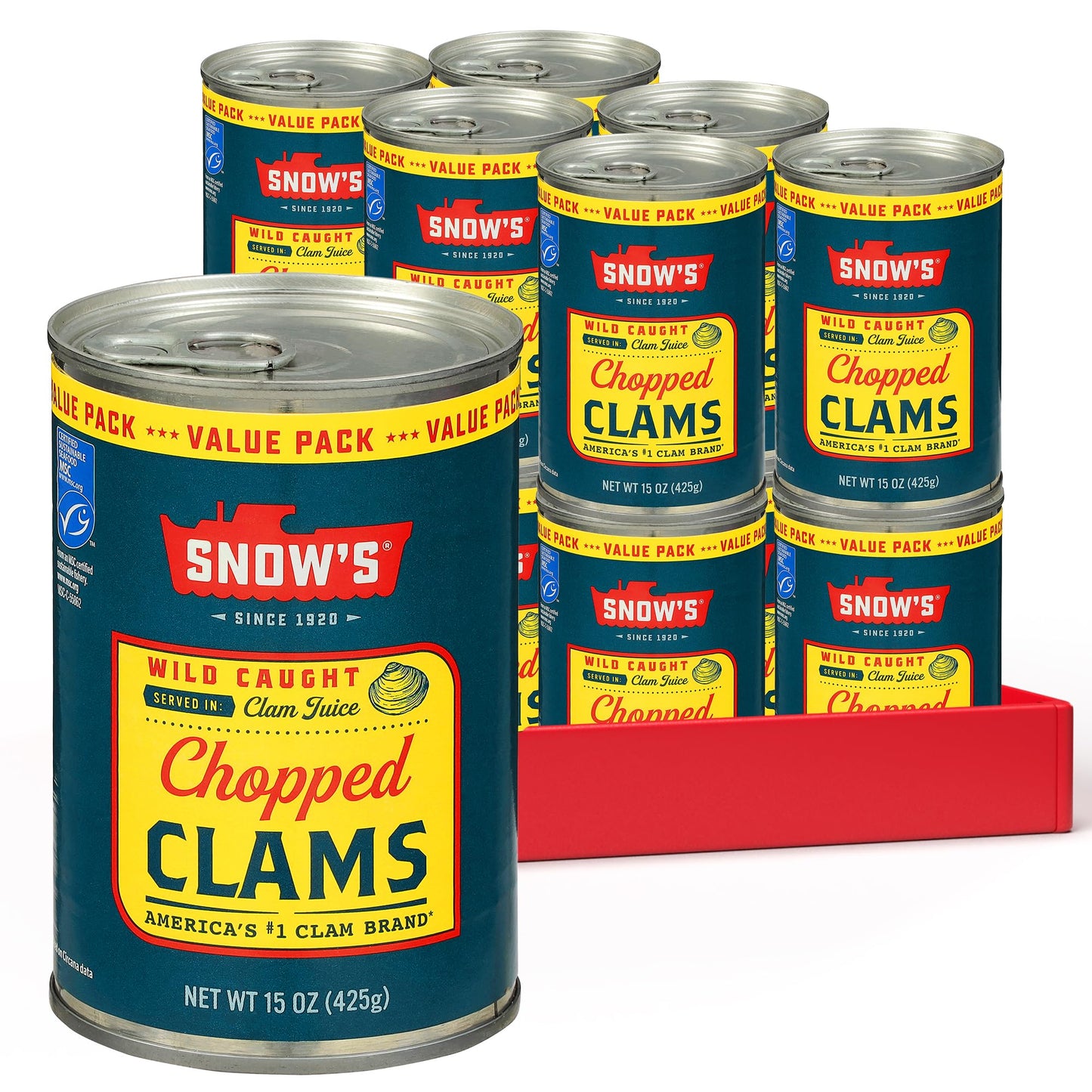 Snow's Ocean Chopped Clams Canned, 51 oz Can - 7g Protein per Serving - Gluten Free, No MSG, 99% Fat Free - Great for Pasta & Seafood Recipes