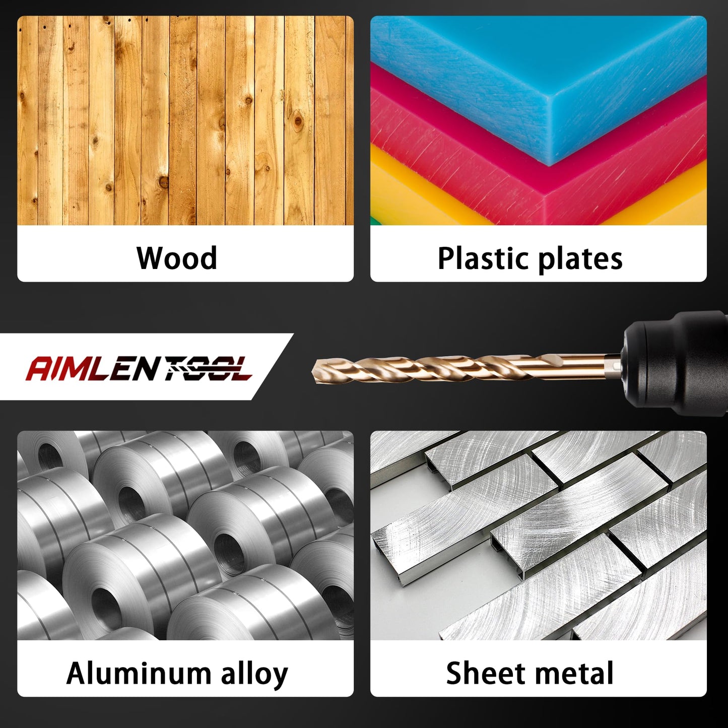 99PC Drill Bit Set, 135° Tip Titanium Coated High Speed Steel, Twist Drill Bit Kit for Iron, Aluminum Alloy, Copper, Wood, Plastic, with Storage Case 1/16"-3/8"