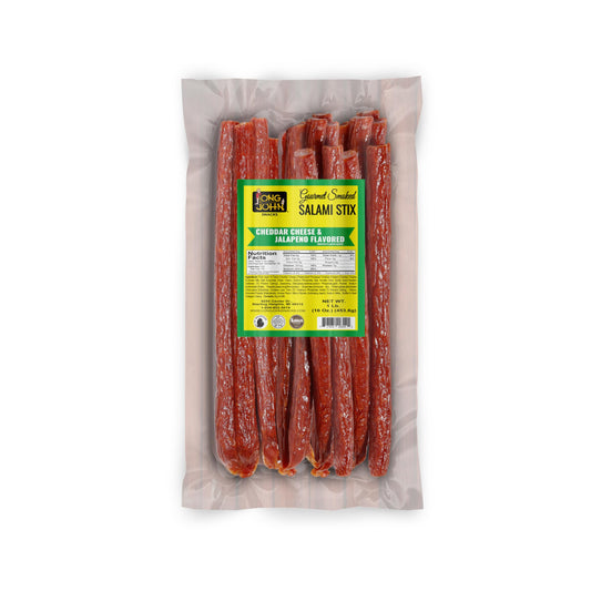 Long John Snacks Italian Style Dried Salami Stix – Premium Italian Blend Hand Crafted Pork & Beef Cuts – Gluten-Free, Bold Flavor & Low Heat – Smoked & Italian-Style Dried to Perfection - 16oz.