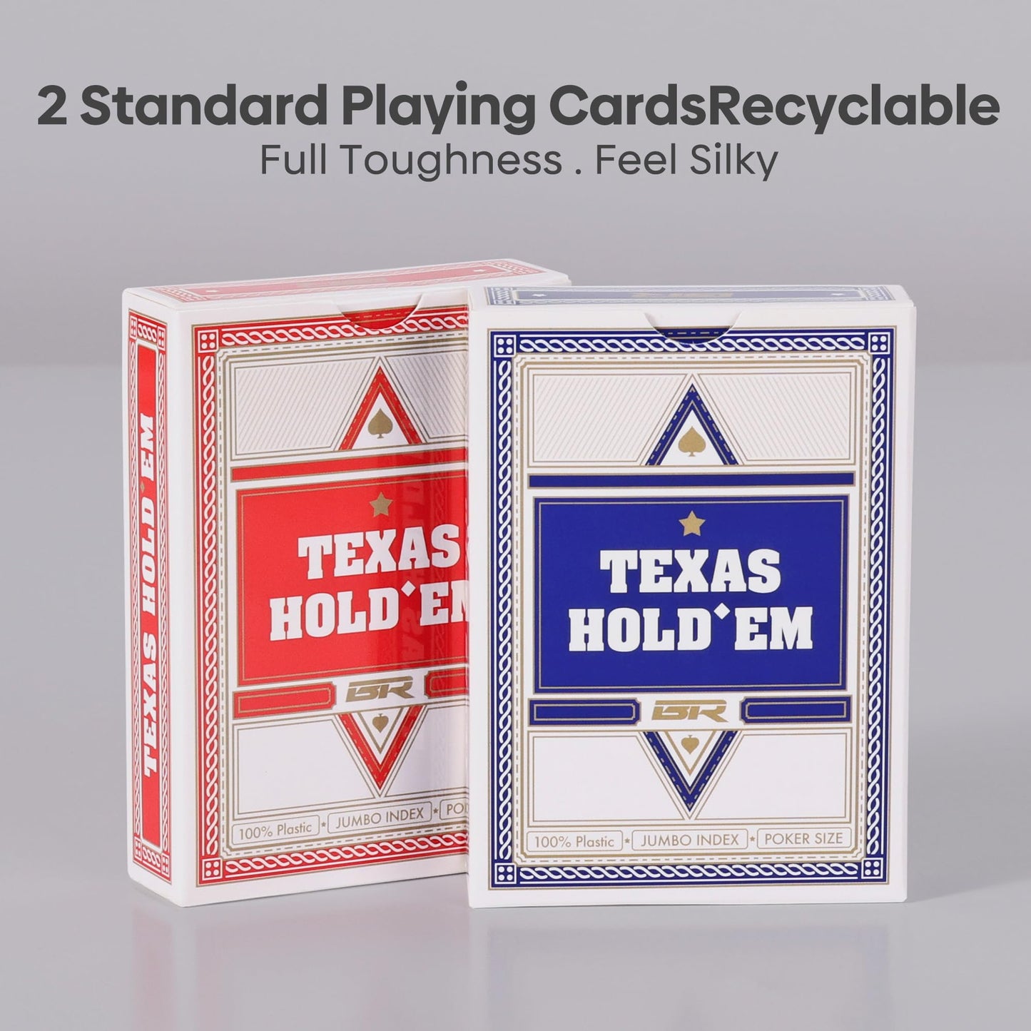 sharkplay 14g Clay Poker Chips Set for Texas Hold'em, 300 PCS Casino Blank Chips with High-end Carrying Case & Dealer Button