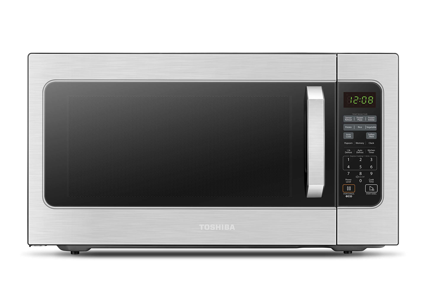 TOSHIBA Small Microwave Oven with 11 Power Levels, Sound On/Off & Eco Mode, Cu Ft, 700W, Black, MM-EM07PA(BK), ChefDefrost-0.7 Cu.Ft