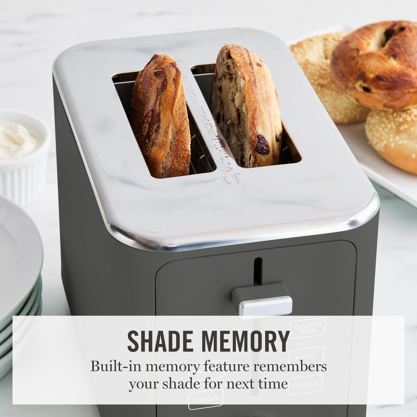 Martha Stewart 4 Slice Toaster, 10 Shade Settings with Defrost, Cancel, Bagel & Gluten-Free, Extra-Wide Self-Centering Slots for Waffles, Artisan Bread, Removable Crumb Tray, Cord Wrap,1800W, Honeydew