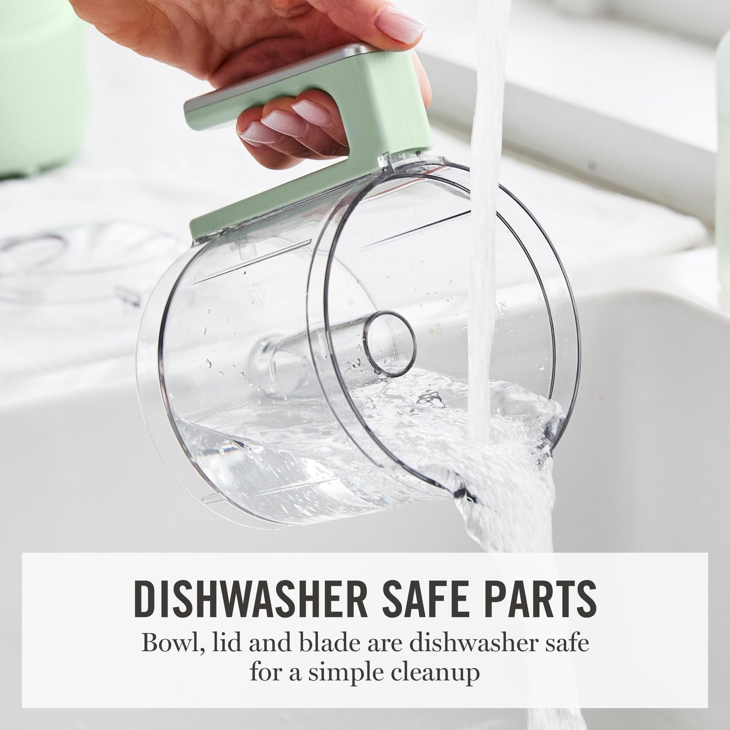 Martha Stewart 3 Cup Electric Food Chopper, Vegetable & Herb Mini Food Processor, 24oz BPA-Free Bowl, Stainless Steel Blades, Pour Spout, Dicing, Mincing, Chop & Puree, Dishwasher Safe, Caviar